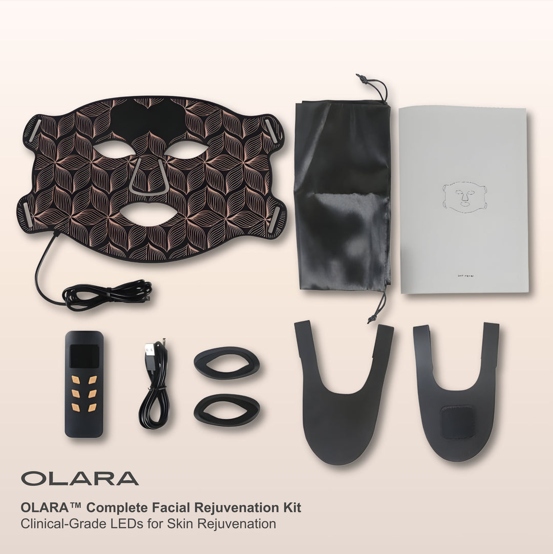 Olara 8-Color LED Face & Neck Mask — Anti-Aging Red Light Therapy 