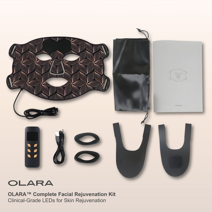 Olara 8-Color LED Face & Neck Mask — Anti-Aging Red Light Therapy 